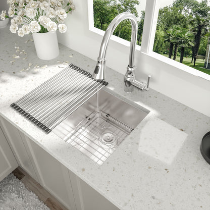 Modern Undermount Stainless Steel Kitchen Sink 16 Gauge, Deep Single Bowl