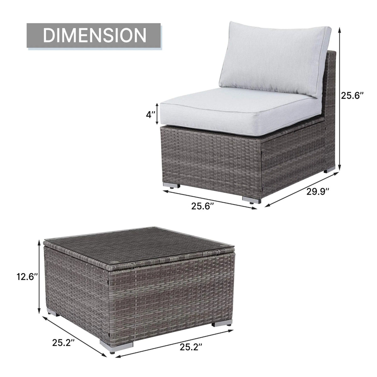 Modern Patio Set With Coffee Table