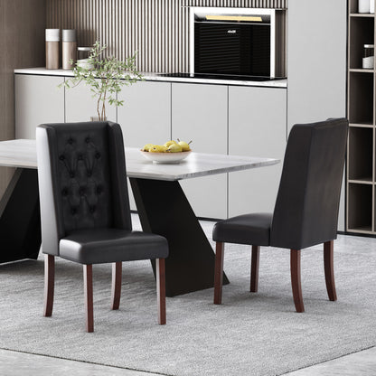 Sophisticated Tufted Dining Chair With High Back Design