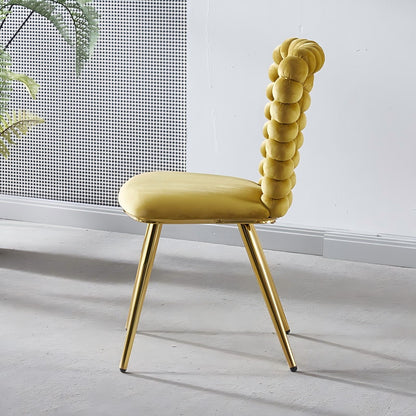 Modern Chair With Iron Tube Legs, Soft Cushions And Comfortable Backrest, Suitable For Dining Room, Living Room, Cafe, Hairball Back