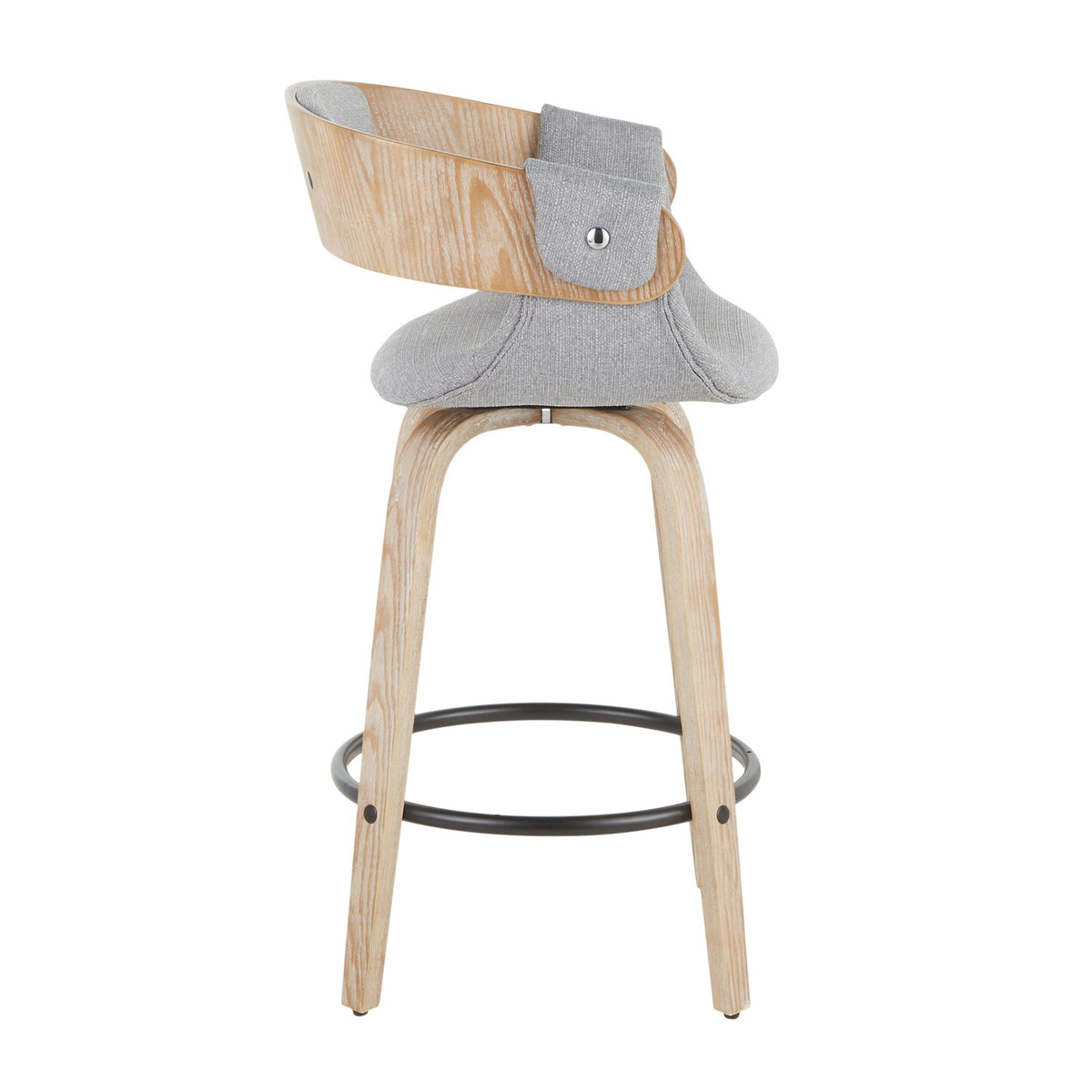 Elisa - Farmhouse Counter Stool (Set of 2) - Gray