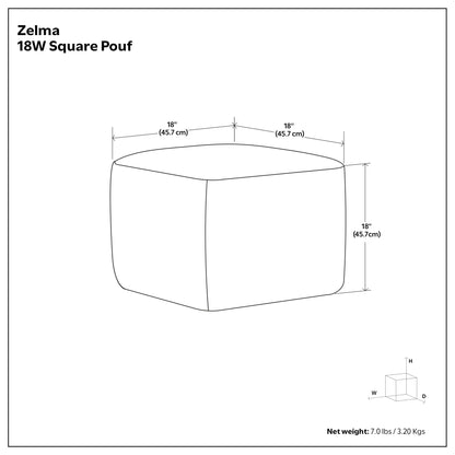 Zelma - Square Woven Outdoor / Indoor Pouf - Silver