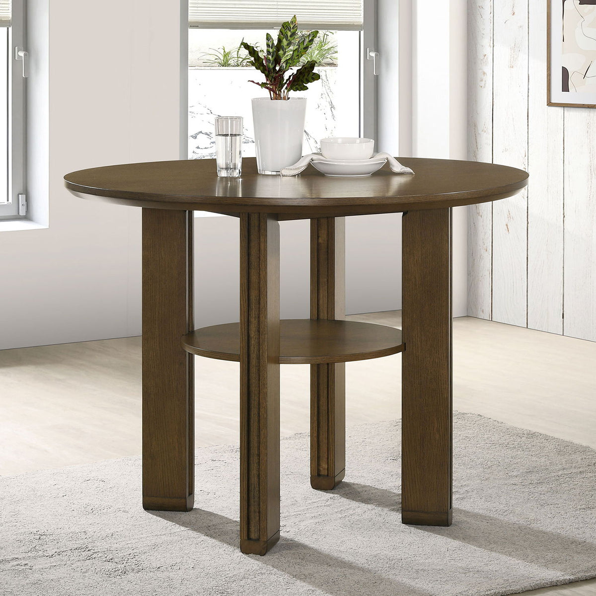 Crispin - Round Counter Height Dining Table - Brown