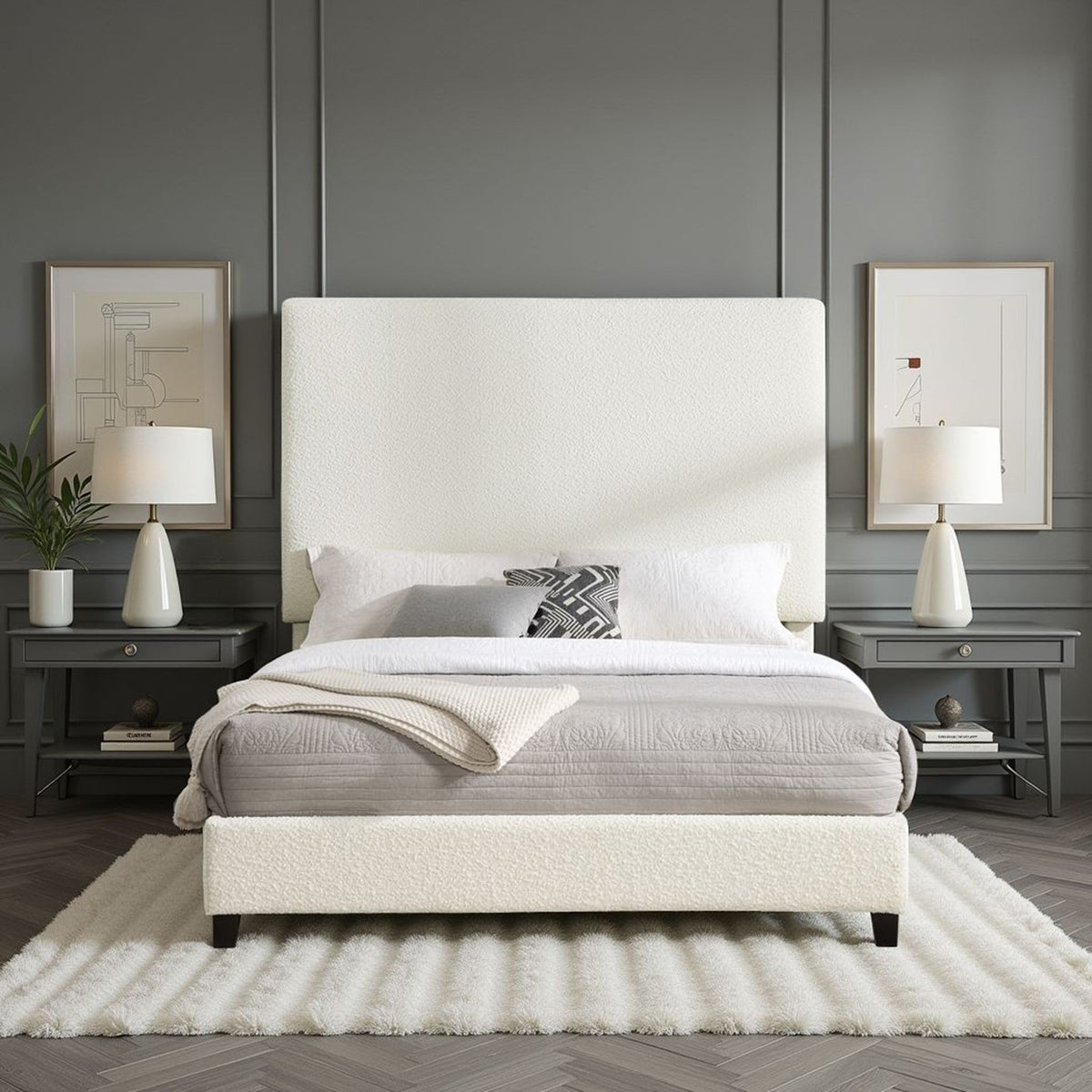 Upholstered Headboard Platform Bed