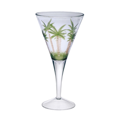 Leadingware V Shaped Unbreakable Plastic Wine Glasses, 14Oz (Set of 4) - Clear