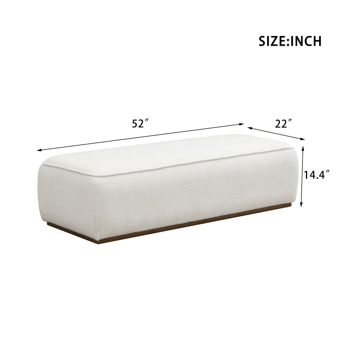 Grainy Footstool For Home - Beige
