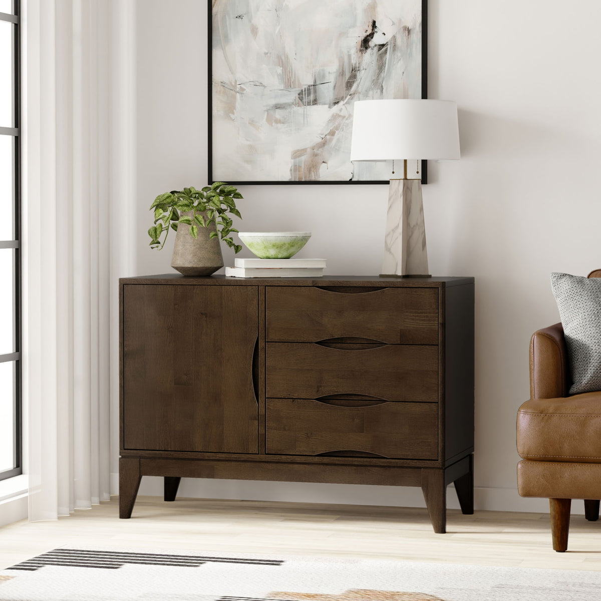 Harper - 3 Drawer Sideboard - Walnut Brown