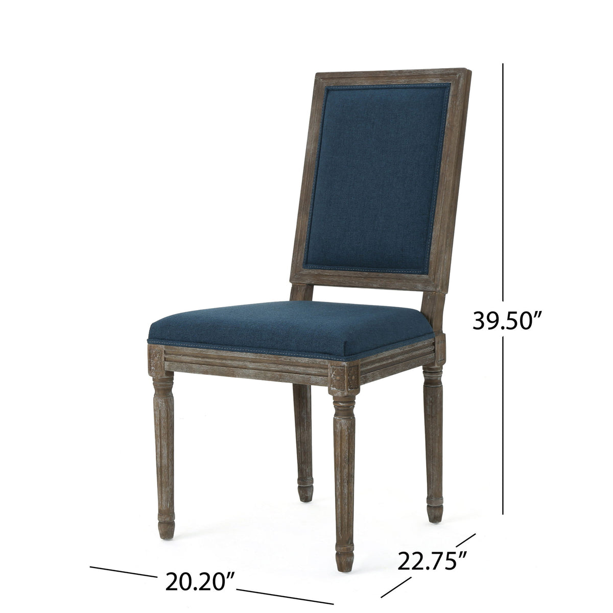 Traditional Style Dining Chair Set With Fabric Upholstery