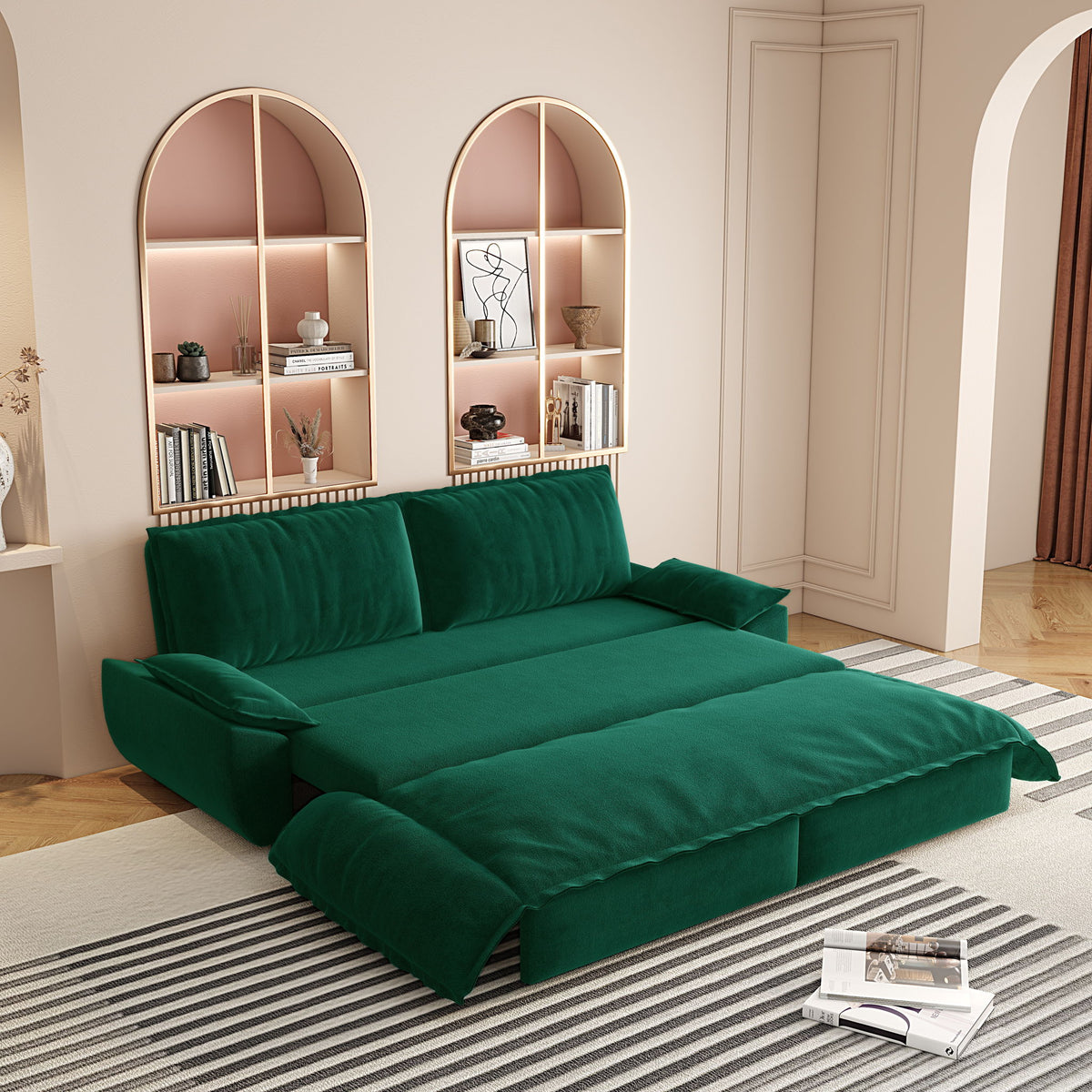 Queen Pull Out Bed, 3 In 1 Convertible Sleeper Sofa
