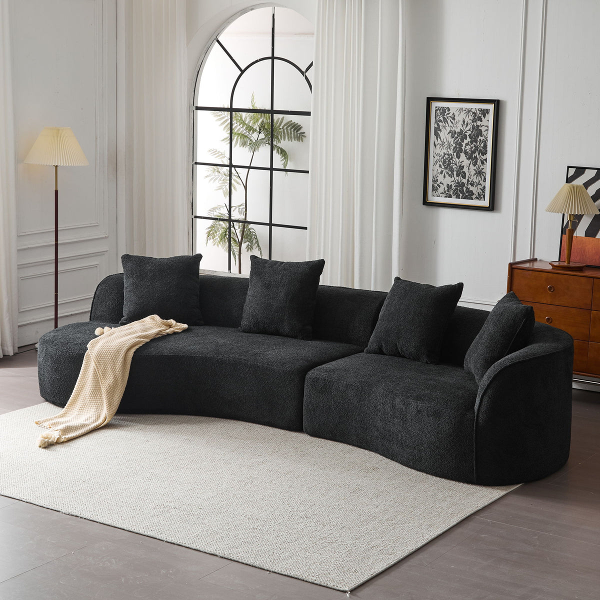 Elegant Curved Sectional Sofa With Full Foam Comfort