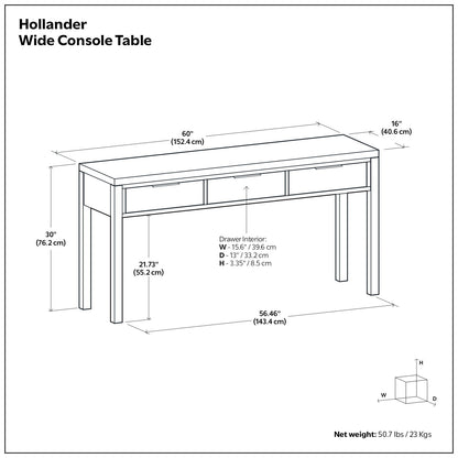 Hollander - Wide Console Table