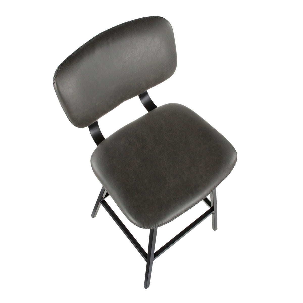 Foundry - Contemporary Barstool Zig Zag Stitching (Set of 2) - Gray