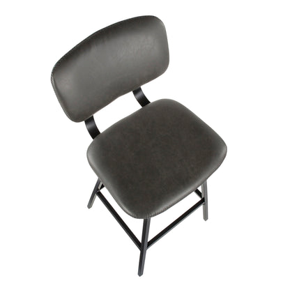 Foundry - Contemporary Barstool Zig Zag Stitching (Set of 2) - Gray