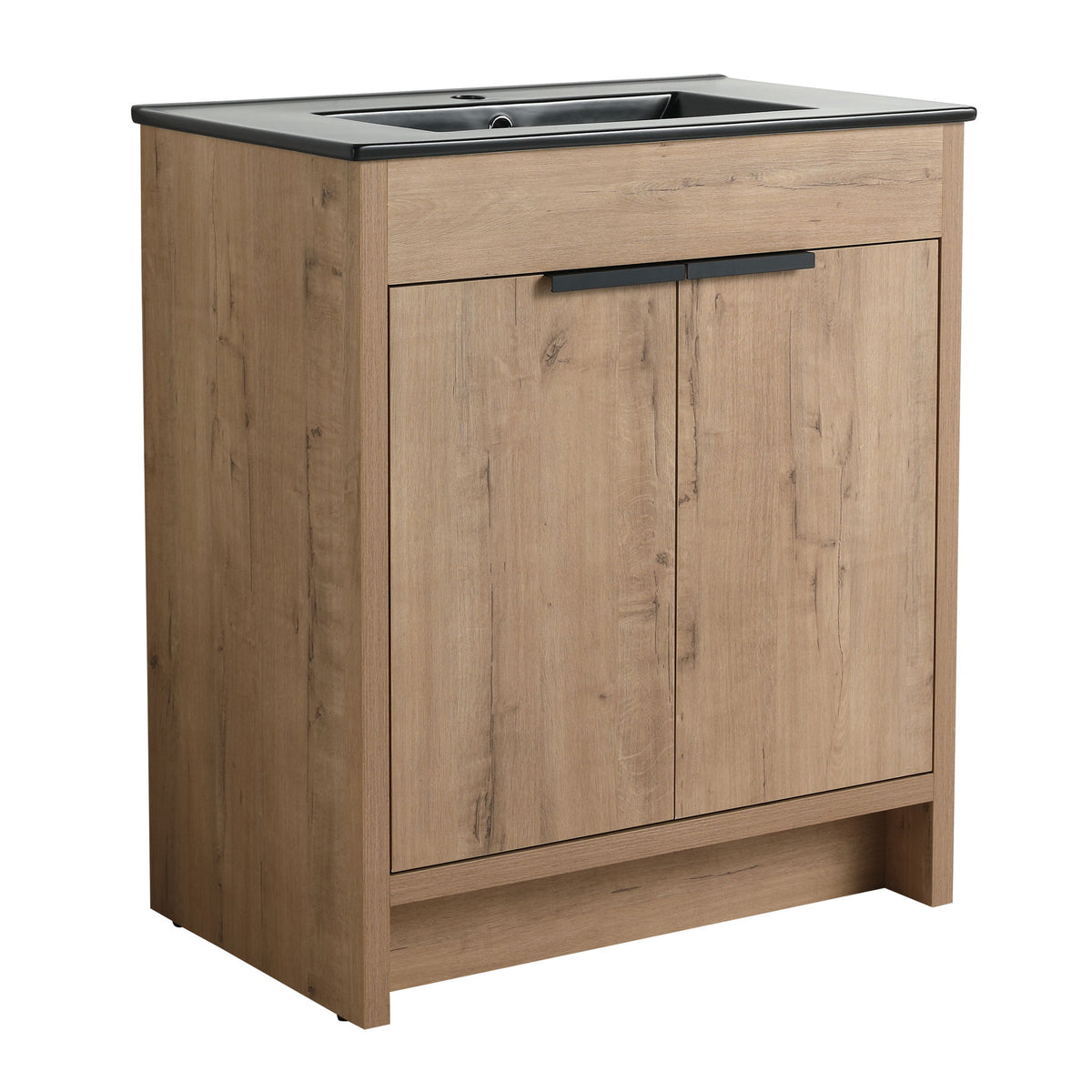 30" Freestanding Bathroom Cabinet With Basin & 2 Soft Close Doors - Imitative Oak