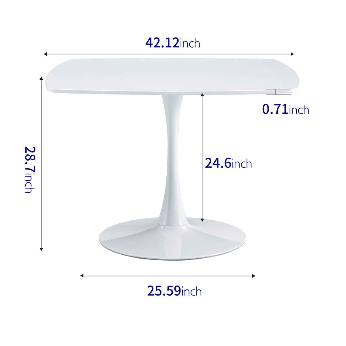 Table Mid-Century Dining Table For 4-6 People With Round Table Top, Pedestal Dining Table, End Table Leisure Coffee Table