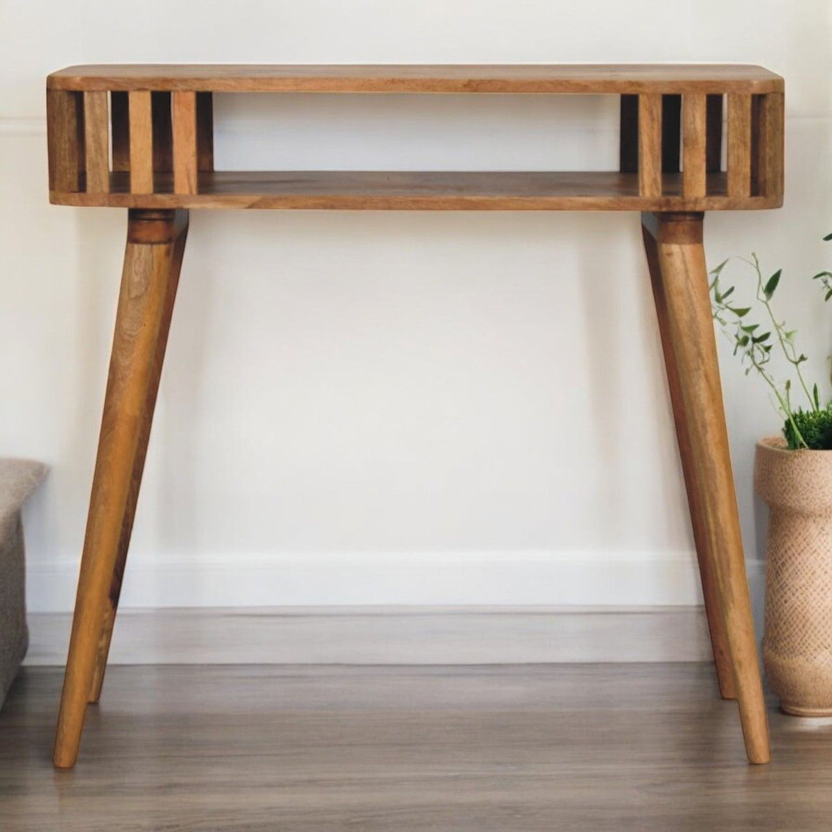 Slatted Console - Light Brown