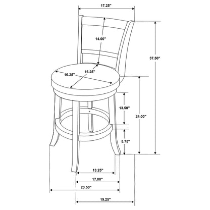 Swivel Stool With Swivel Base (Set of 2) - Black / Brown