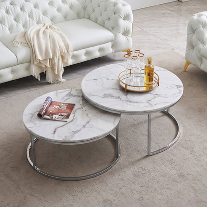 2 Piece Nesting Coffee Table Set For Living Room