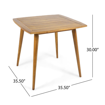 Modern Indoor Square Acacia Wood Dining Table With Toothpick Leg Design