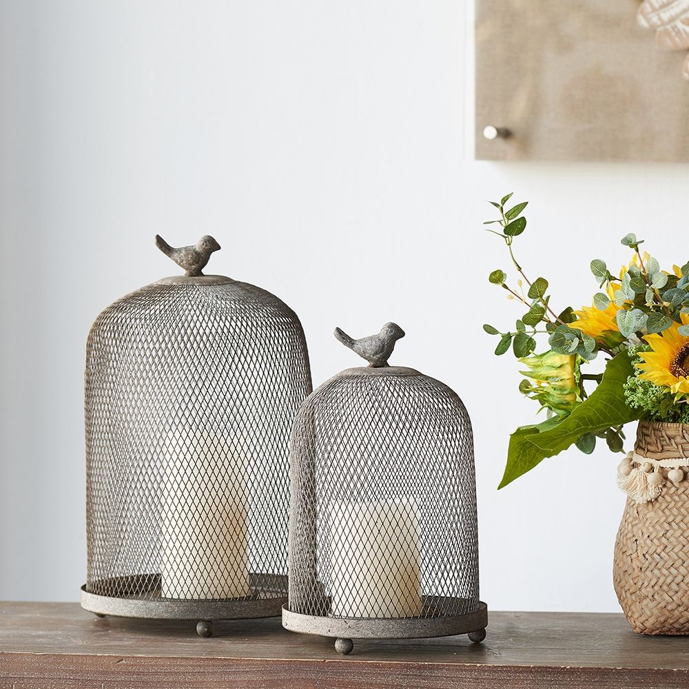 Ophira Sparrow Candle Holders (Set of 2) - Antique Gray