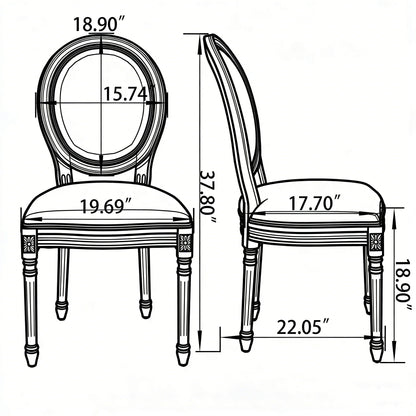Upholstered With Round Back Dining Chairs (Set of 2)