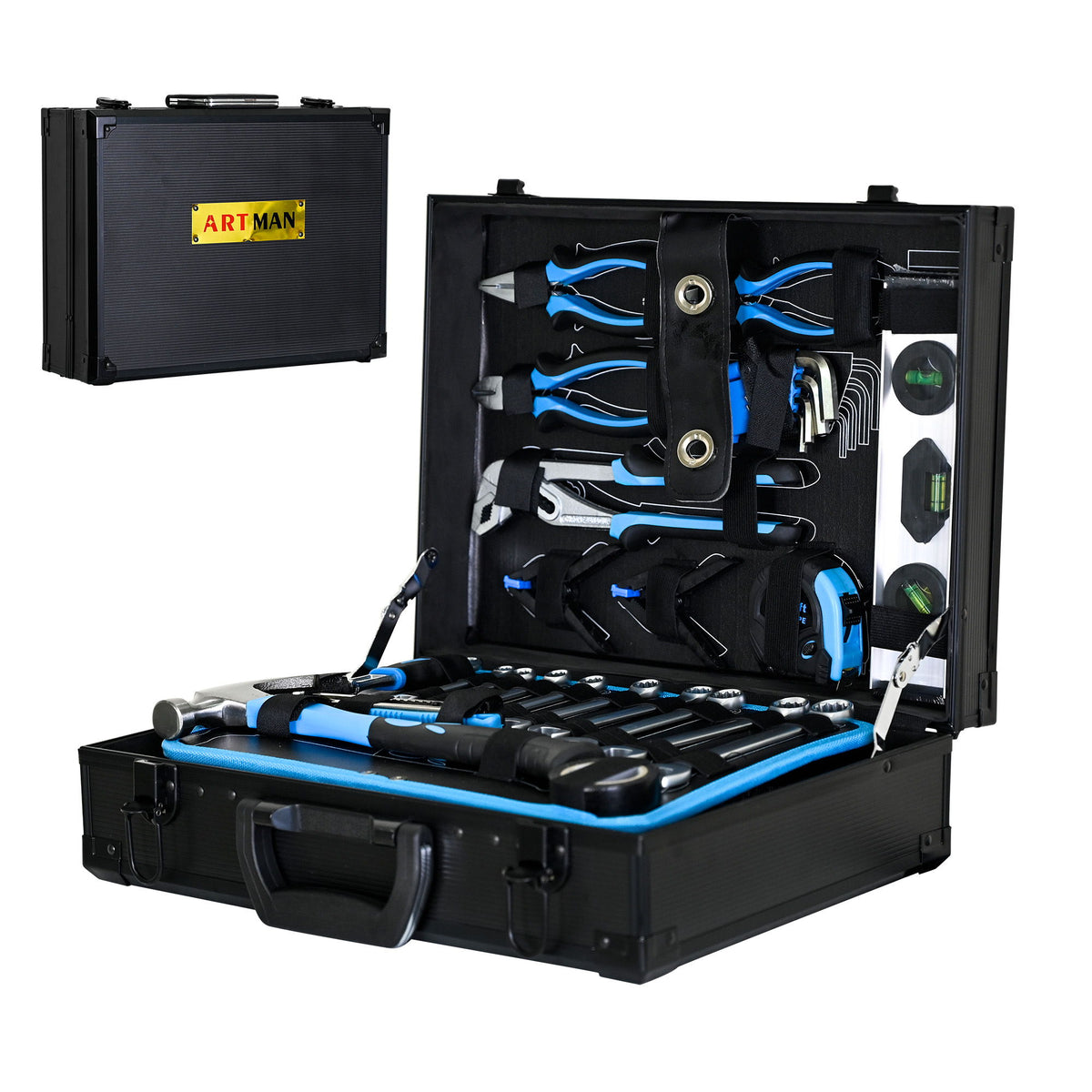 Combined Maintenance Tool Suitcase 247 Pieces Of Basic Home Maintenance Tool Set General Machinery Tool Set - Blue