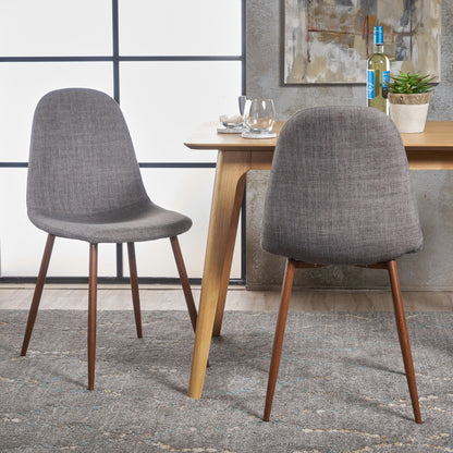 Modern Minimalist Fabric Dining Chair With Iron Legs