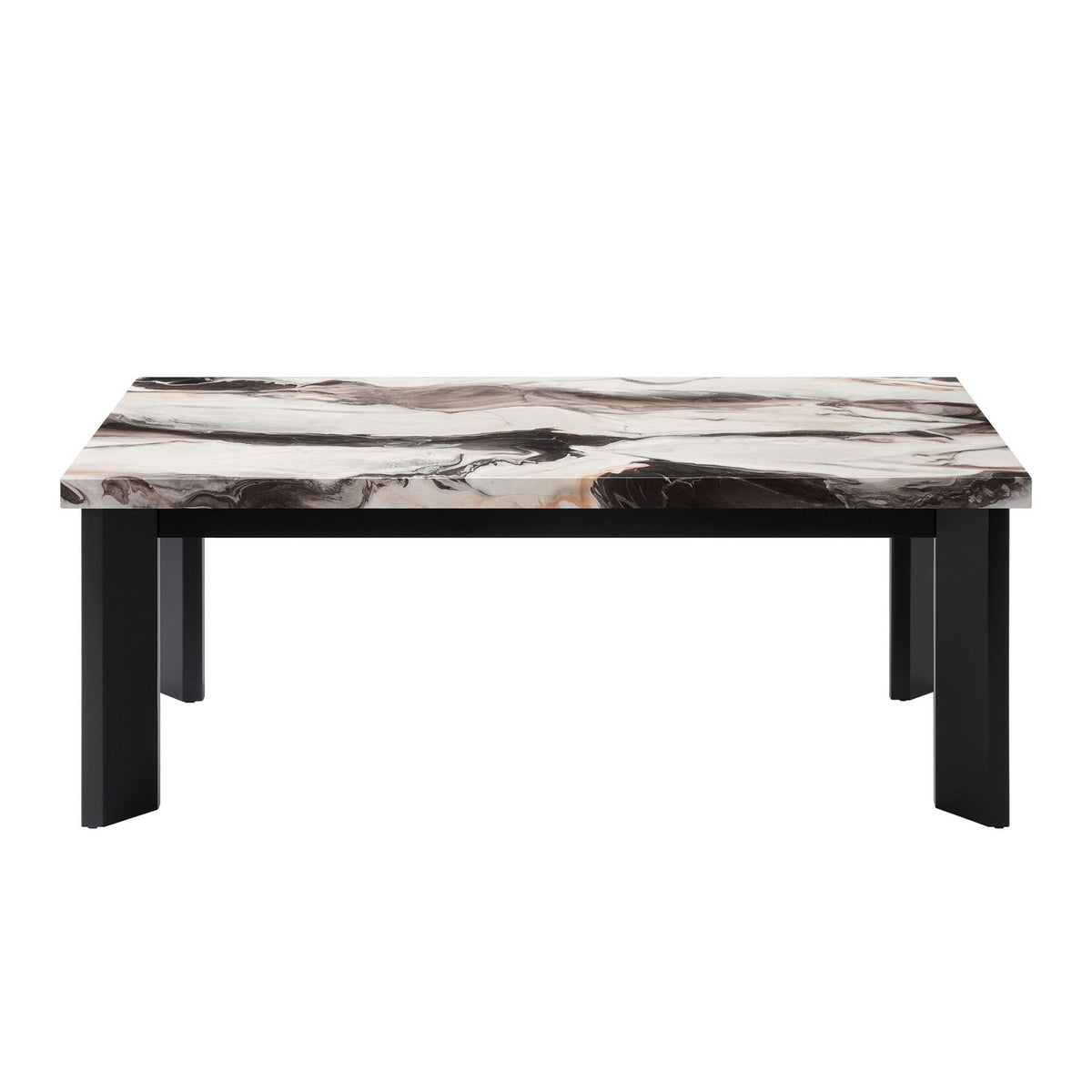 Strata - Faux Marble 3 Piece Occasional Set (1 Coffee & 2 End Tables) - Black / White