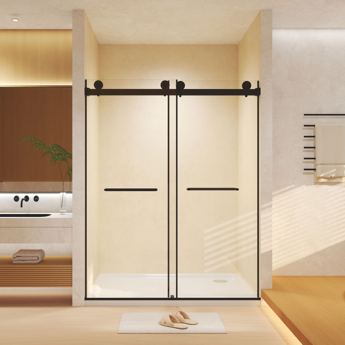 Frameless Double Sliding Shower Door
