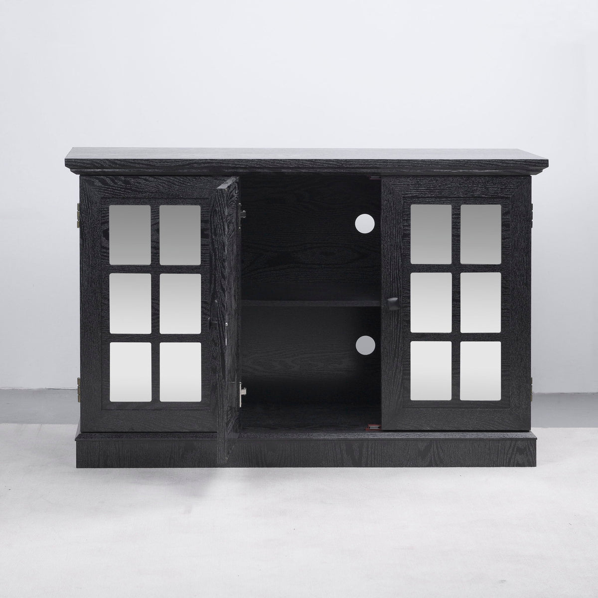 Storage Cabinet With 3 Mirrored Acrylic Doors, Adjustable Shelves