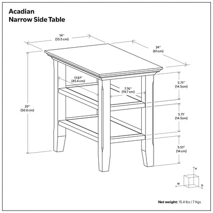 Acadian - Narrow Side Table - Light Brown