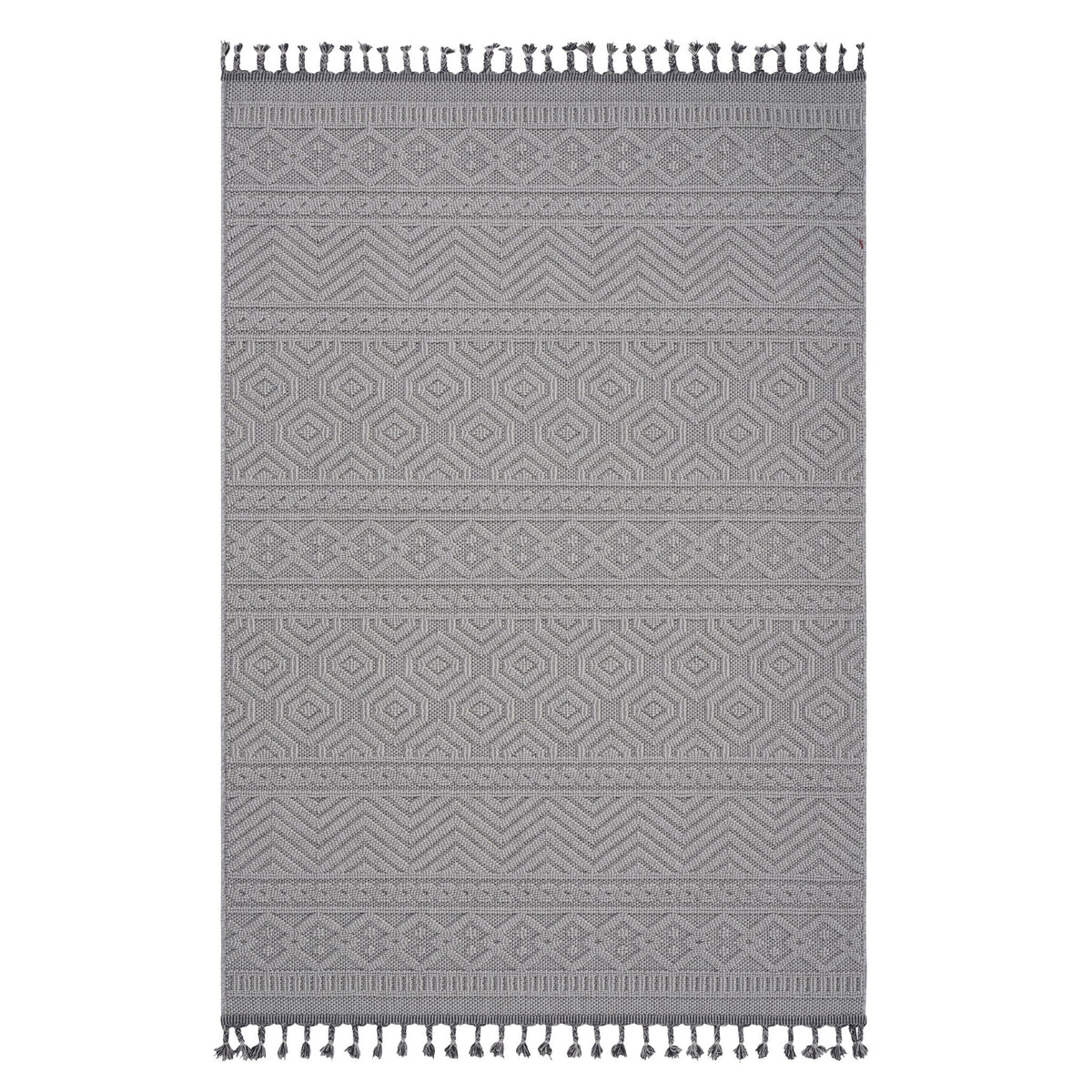 Guros - 6' X 9' Geometric Indoor / Outdoor Area Rug - White