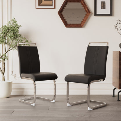 Modern Dining Chairs With Padded Seat, High Back