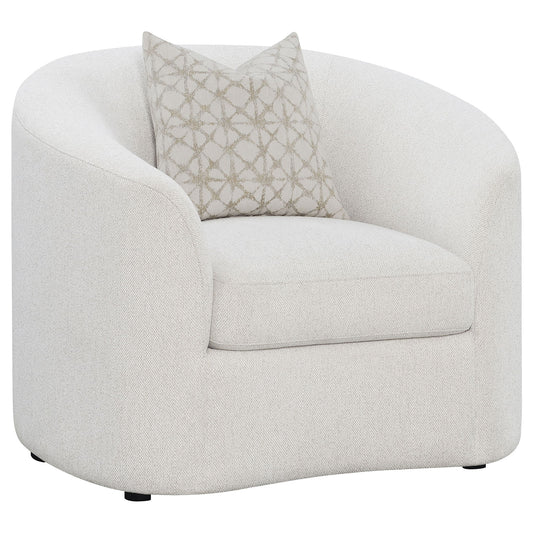 Rory - Sloped Arms Chair With Pillow - White