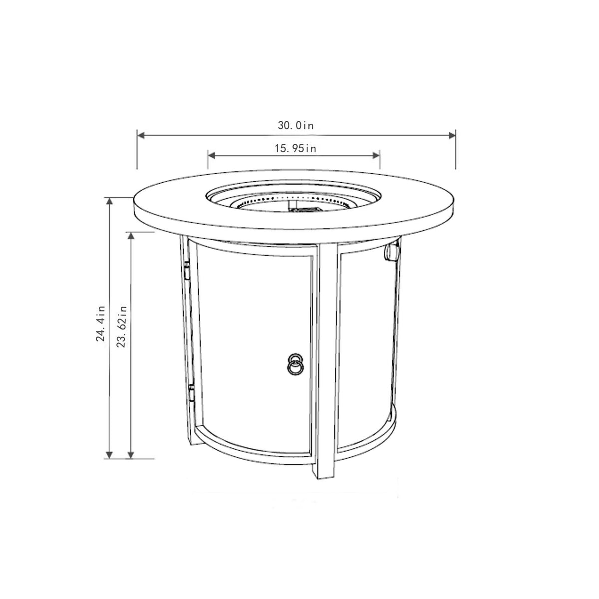 Propane Gas Fire Pit Table, 50000 Btu Round Steel Fire Pit