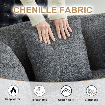 Curved Sectional Sofa With 6 Pillows