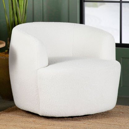 Denae - Upholstered Swivel Chair - Ivory