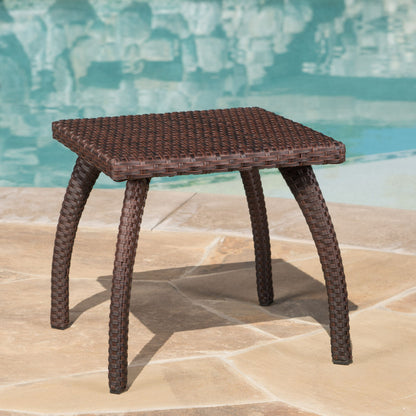 Luminant - Outdoor Side Table With Iron Frame - Brown