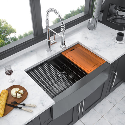 Farmhouse Kitchen Sink Workstation, Apron Front