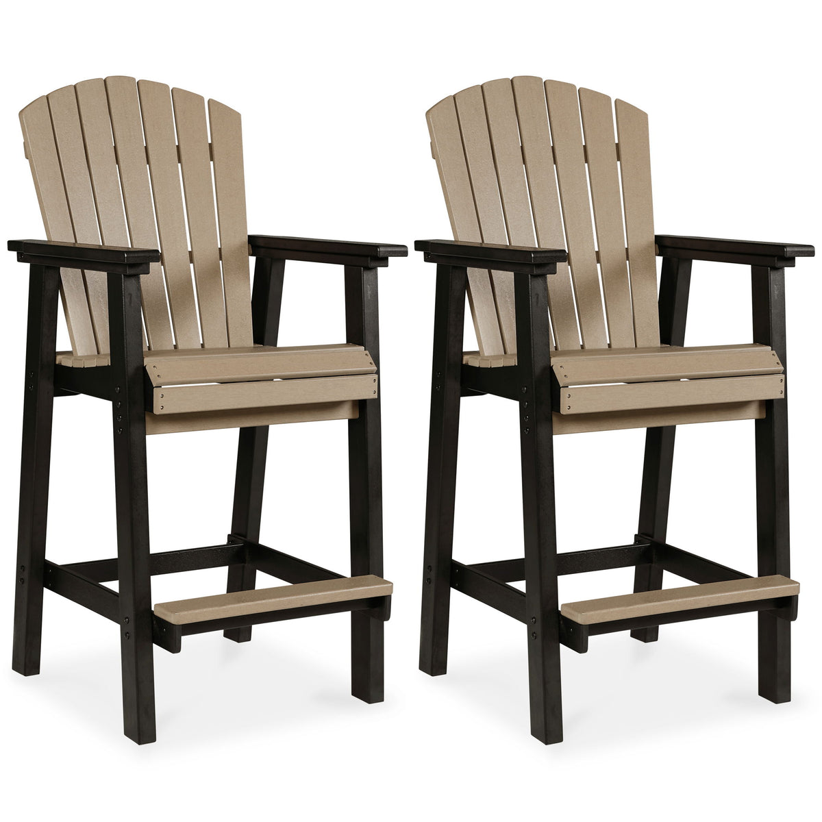 Fairen Trail - Tall Barstool (Set of 2) - Black / Driftwood