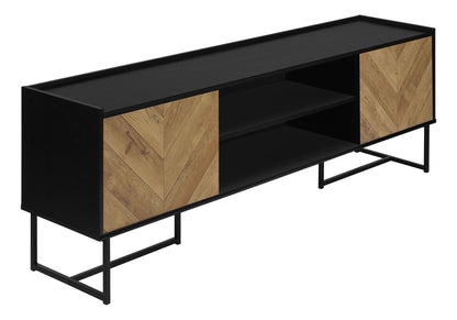 TV Stand, Console, Media Entertainment Center, Storage Cabinet, Modern - Black