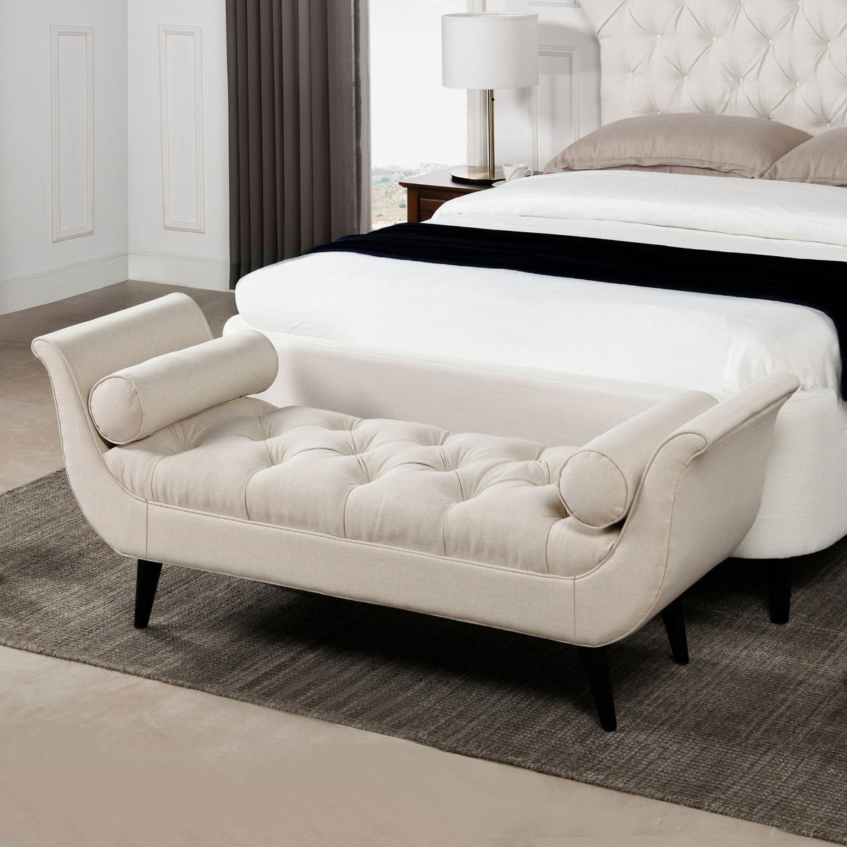 Alma - Tufted Flared Arm Entryway Bench