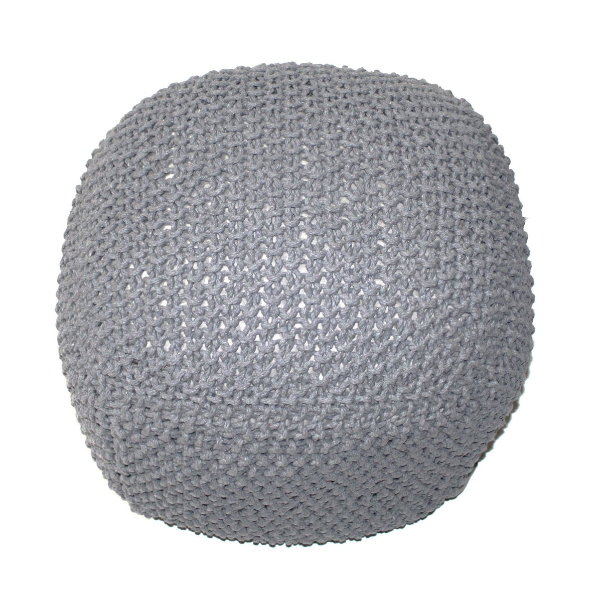 Semi Rounded Pouf, Cable Knitted, Perfect Seating