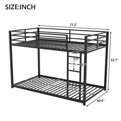 Metal Bunk Bed, Low Bunk Bed With Ladder