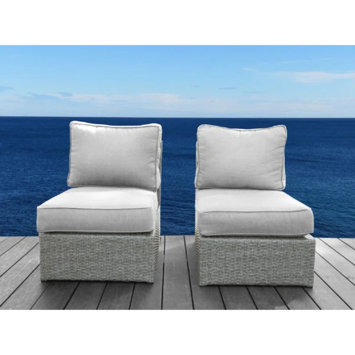 Armless Patio Chair With Cushions