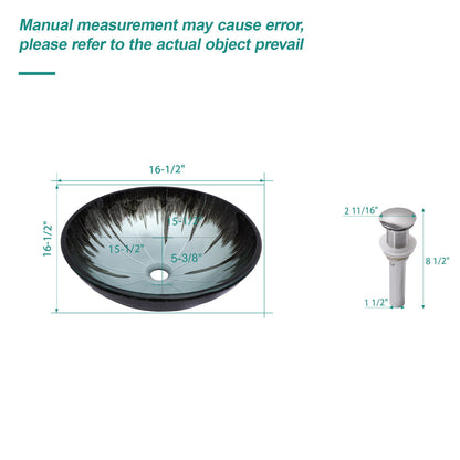 Crackle Vessel Sink With Pop Up Drain, Oval Bathroom Basin - Gray