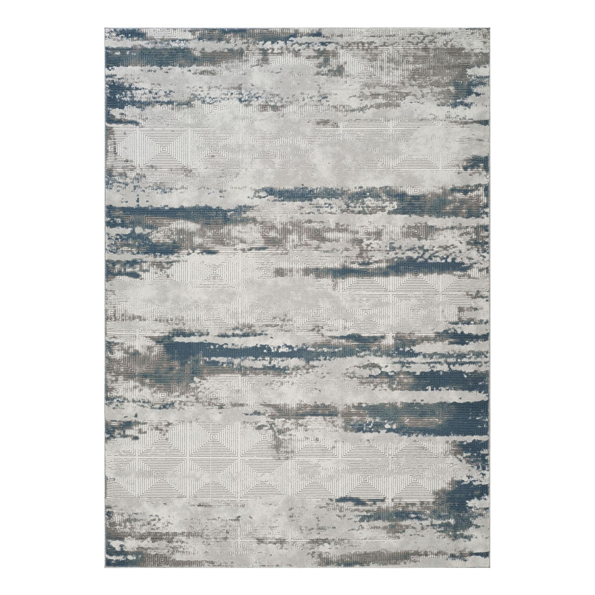 Geometrix - 5'3" X 7'3" Area Rug & Geometric 3D Effect - Ivory / Gray - Polyester