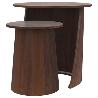 Lionett - 2 Piece Round Nesting Table Set And Round Design - Dark Brown