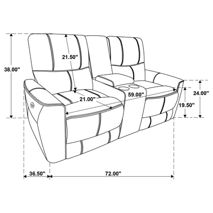 Denson - Power Reclining Loveseat With Console And USB Port