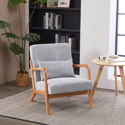 Accent Arm Chair With Pillow Upholstered
